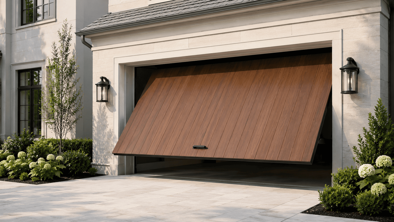 Garage door repair in progress — Pineville